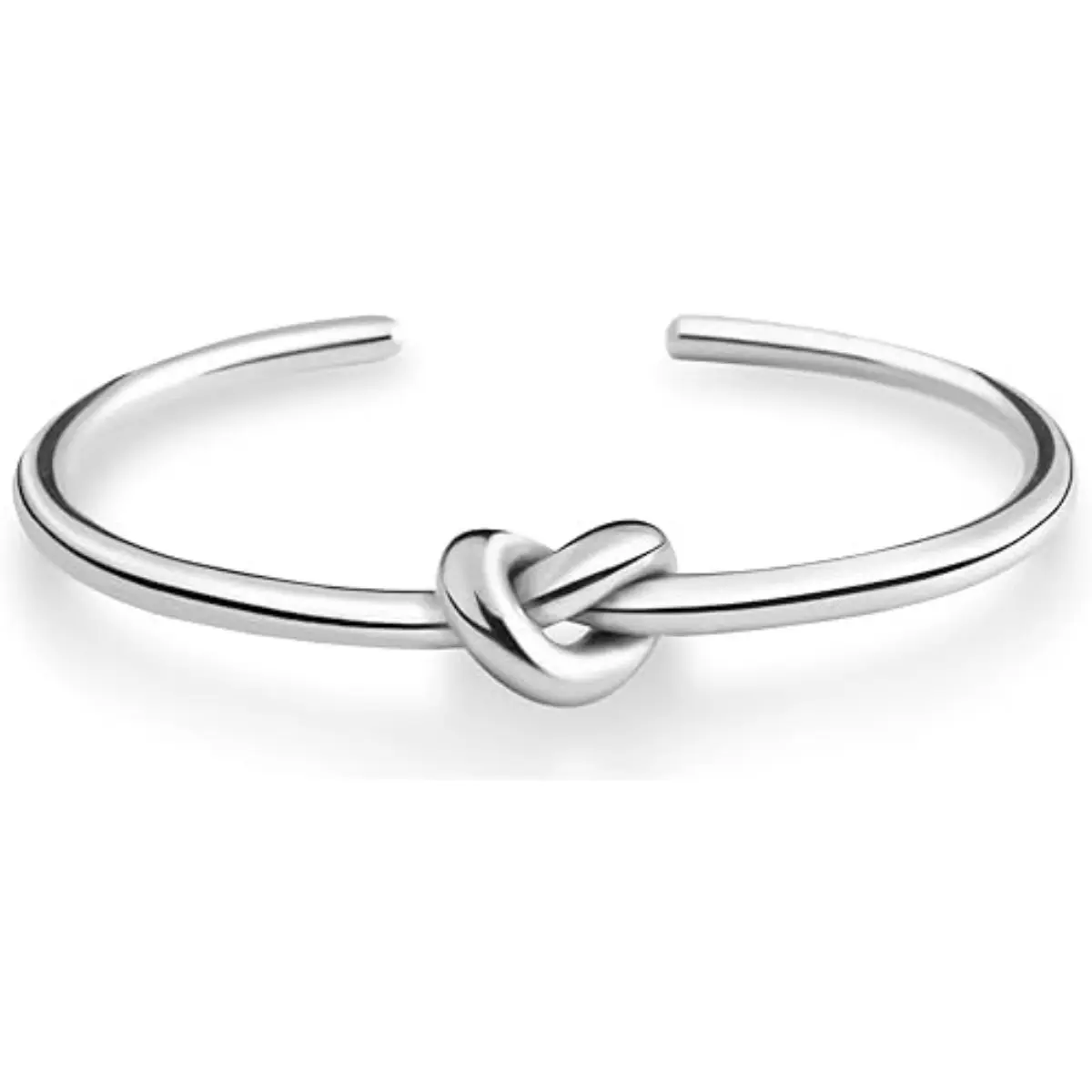 Altitude Boutique Cuff Bangle Rose Silver Bracelets for Women | Tie The Knot Love Bracelet for Bridesmaid Gifts | Silver Plated, Adjustable Best Friend Bracelets