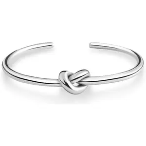 Altitude Boutique Cuff Bangle Rose Silver Bracelets for Women | Tie The Knot Love Bracelet for Bridesmaid Gifts | Silver Plated, Adjustable Best Friend Bracelets