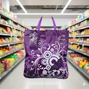 Durable Reusable Shopping Bag with Floral Print, Lightweight Foldable Tote for Grocery, Large Capacity Eco-Friendly Waterproof Carryall with Non-Slip Handles for Storage, Market, garden & daily Use
