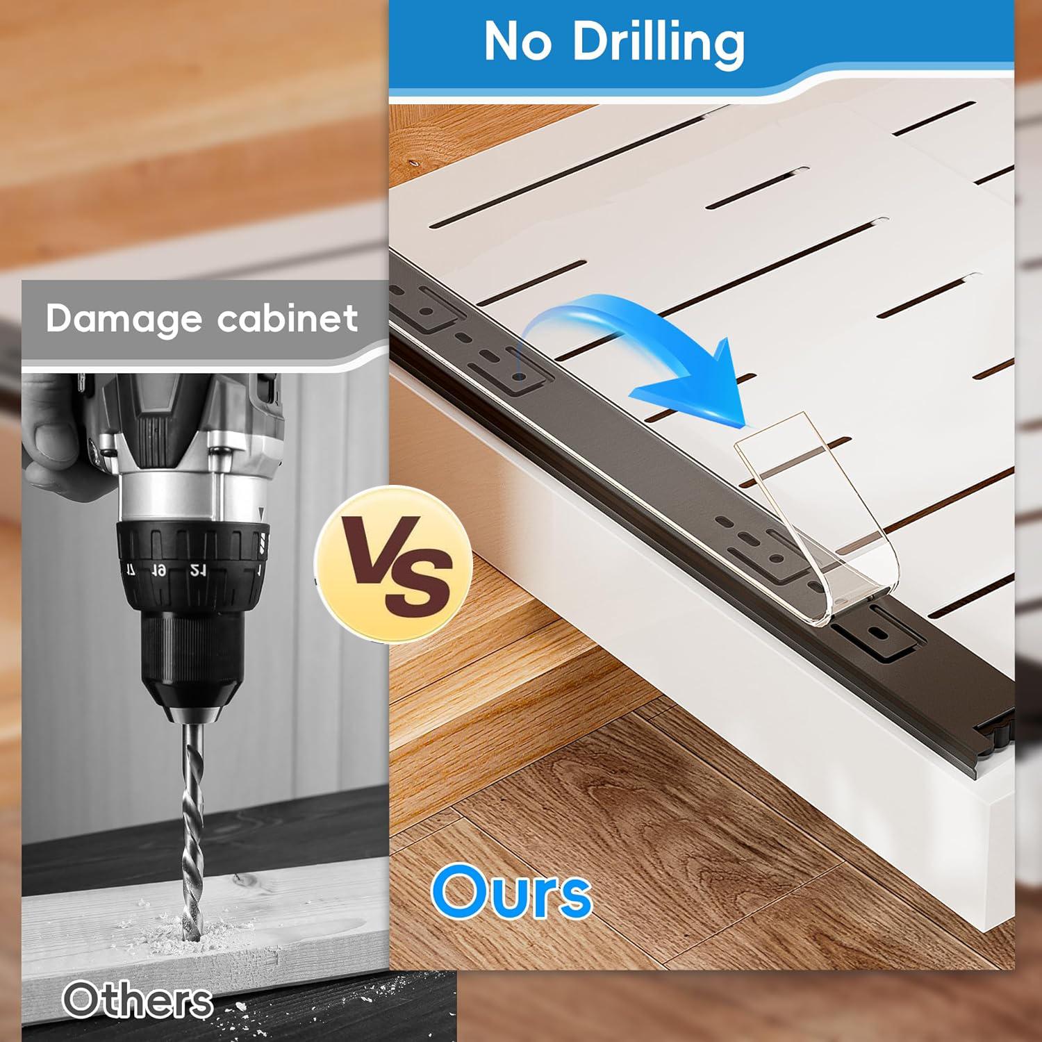 Expandable Pull-Out Cabinet Organizer, Heavy-Duty Slide-Out Drawer Shelf (12.6–20.5in) for Kitchen, Bathroom, and Storage Racks