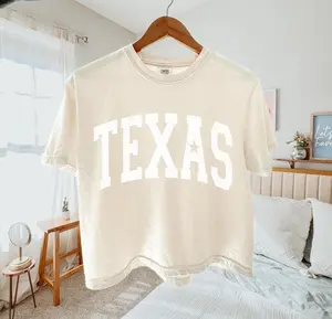 Texas Boxy Tee, Lone Star State Graphic Shirt, Western Patriotic Aesthetic Top
