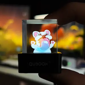 Quboox Cyber Cube - Desktop Accessory - Holographic Decor Piece