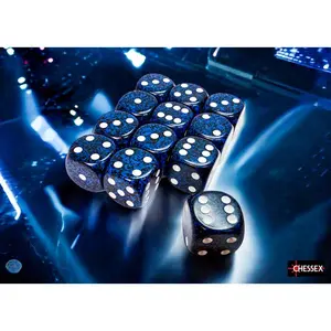 Speckled Stealth 16mm d6 Dice Block (12 dice)