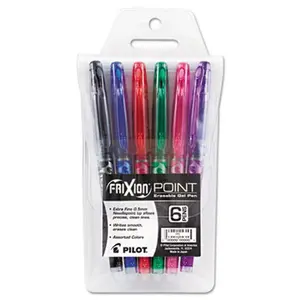 Pilot FriXion Point Erasable Gel Pen Needle 0.5mm Extra Fine Assorted 6-Pk