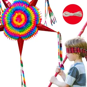 Extra Large Extra Strength Mexican Pinata with Red Cones and 30 Ft Rope - Holds 4 LBS of Pinata filler - 32" Piñata for Birthdays, Cinco de Mayo and Mexican Fiestas