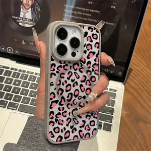 Pink Leopard Print MagSafe Case Compatible with iPhone 17 Pro Max Air 16 16e 15 14 Plus 13 12 11 X XS Magnetic Clear Acrylic Back Drop Protection Pocket-Friendly Cellphone Cover Valentine's Day Gift 2D printing