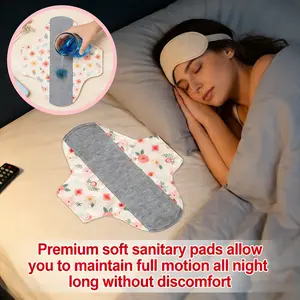Washable Sanitary Pads- 5 Pads & a Random Style Bag, Suitable for Heavy Menstrual Flow & Incontinence, The perfect starter kit for teenage girls / sports / postpartum lochia, Comfortable, safe, Soft, and easy to wash, Cloth Menstrual Pad