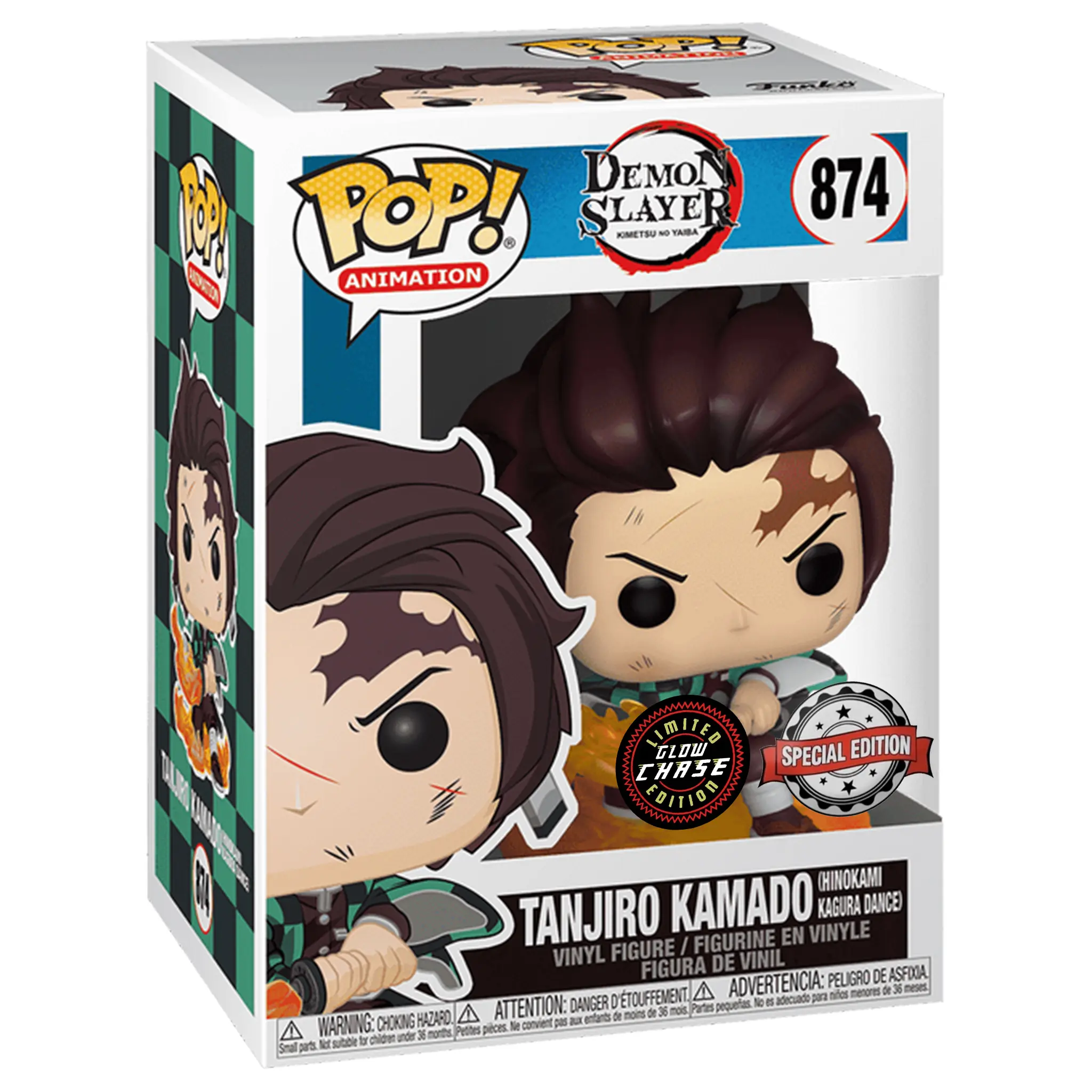 Funko POP! Tanjiro Kamado (Hinokami Kagura Dance) Demon Slayer #874 [Chase] [SE sticker]