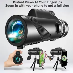 【Newly upgraded second generation】  80x100 Monocular Telescope for Cell Phone Photos Outdoor Compact Water-Resistant Cold Send Triangle Bracket Distant Views at Your Fingertips Zoom in with your phone to get a full view Compact Sturdy Powerful Telescope