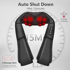 Neck Massager with Heat, Shiatsu Massager for Neck, Back, Shoulder, Foot and Leg, Deep Tissue 3D Kneading Massager for Relax Muscles at Home and Offie, Comfort for Women and Men