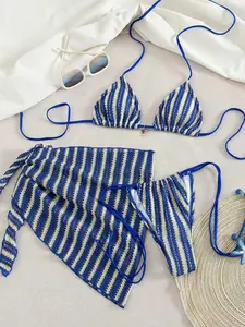 Women's Summer Beachwear Bikini Set, Breathable Comfort Design, Special Fabric Craftsmanship, Butterfly Pendant Detail, Stylish Swimwear