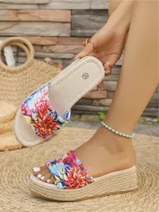 Women's thick-soled wedge sandals, new summer style, fashionable platform waterproof fish-mouth high-heeled beach casual vacation bohemian style sandals