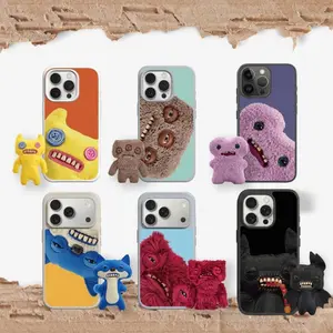 Funny Ugly Monster Phone Case, Plush Furry Creepy Cute Toothie Creature Cover Compatible with iPhone, Unique Weird Aesthetic Gift for Friend