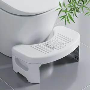 Toilet Stool for Adult Poop Stool for Bathroom, 7 Inch Foldable Portable Toilet Stool for Adults, Non-Slip Toilet Step Footrest