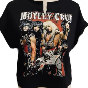 Custom made Motley Crue women shirt with cuts on the back tied up
