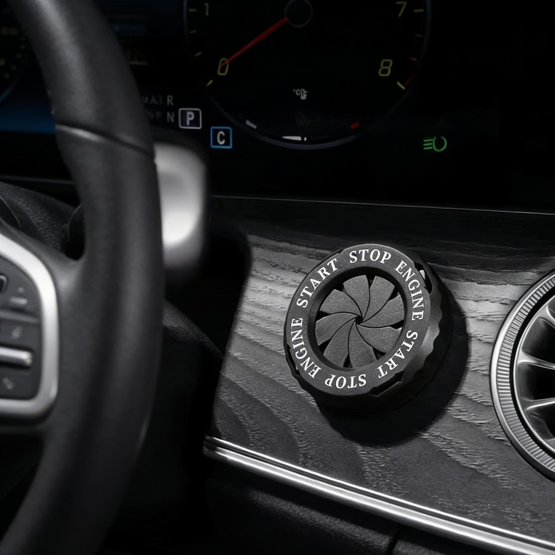 JOYTUTUS Ignition Device Decor Key Cover Car Interior Sticker for Motorcycle Lock Rotary Push To Start Button Cover Enhance Aesthetics