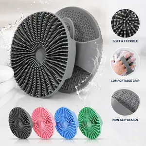 Body care tool, body brush with soft silicone bristles, suitable for back and full-body massage; non-slip exfoliating shower brush; silicone shower brush that effectively cleanses the skin and removes dead skin cells