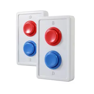 Arcade Light  Plate Cover, Single  (2 Pack- White/Red/Blue), 1-Gang Standard Size Rocker Wall Plate,  Room Decorator,  Bedroom Wallplate, Faceplate Replacement