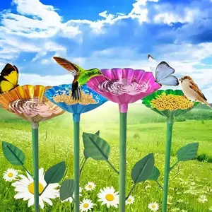 Bee Watering Station Butterfly Water Feeder Cup, Butterfly and Bee Bath, Colorful Metal Bee Bird Butterfly Water Feeder Supplies for Outdoor Garden Yard Farm Decor Flower Design Hydration