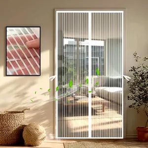 Easy to Install Magnetic Screen Door With Storage Buckle - Self-Sealing, Heavy-Duty Fiberglass, Hands-Free Mesh Partition Keeps Bugs Out, Anti-scratch Pet Friendly, Suitable for a Variety of Room Styles Door Curtain