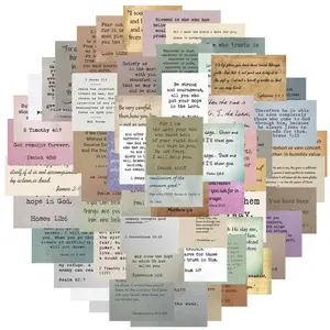 Retro Bible Verse Sticker, 60pcs/set Inspirational Christian Vintage Journaling Sticker, Bible Study Supplies for Water Bottle Laptop Scrapbooking, Decor