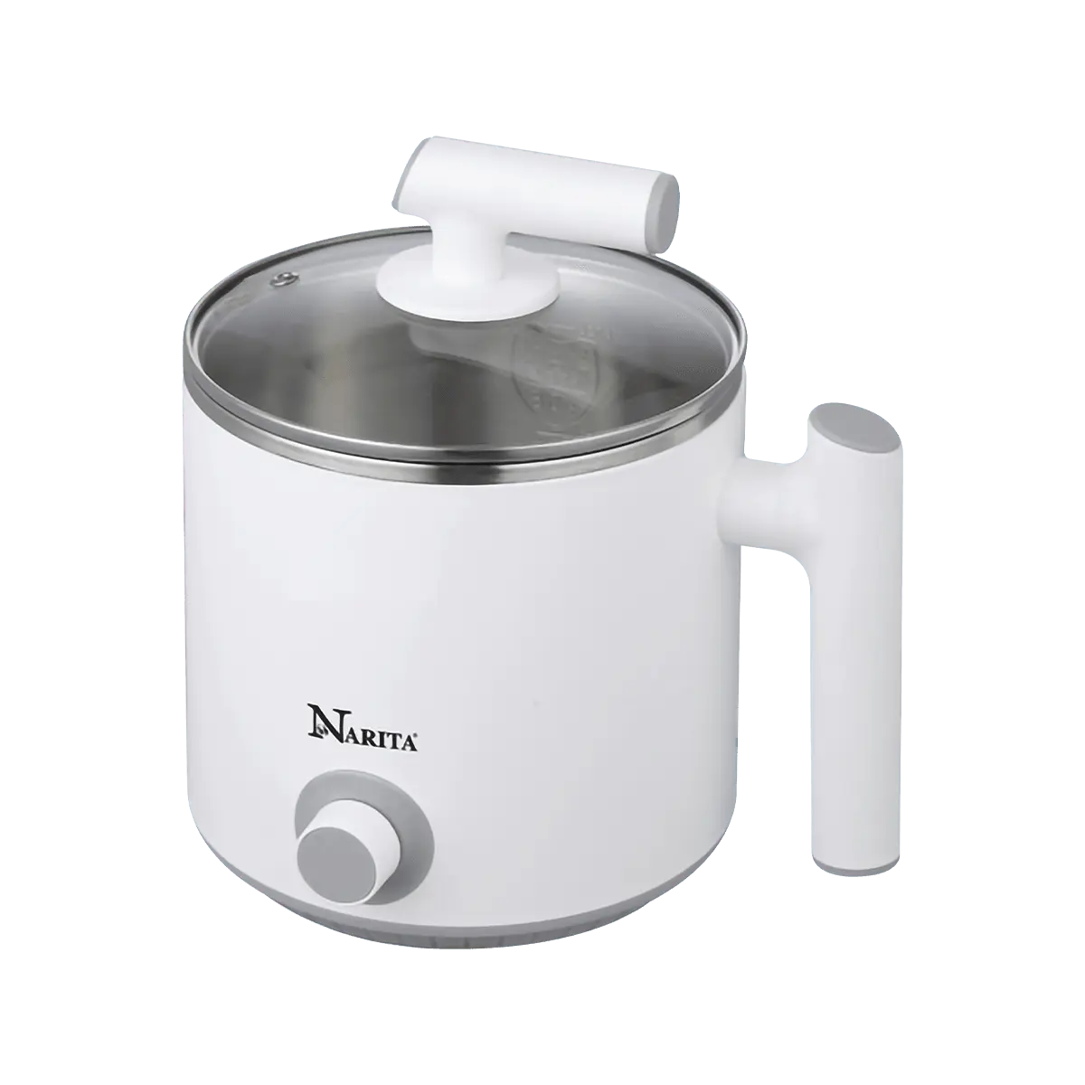 NARITA NPC-1205 1.2L Corded Stainless Steel Electric Hot Pot - Mini Size Stainless Steel Cookware, Boil & Steam, Easy-to-Use Portable Multifunctional Cooker for Noodles, Shabu Shabu