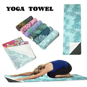 1PC Quick-Dry Yoga Mat Towel with Corners, Super Absorbent, Fast Drying, Digital Print Microfiber, Suitable for indoor yoga, Pilates, hot yoga, outdoor fitness, indoor gyms, and outdoor training