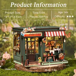 DIY Wooden Miniature House Model Kit, 3D Creative Puzzle Building Set, Handmade Gift for Home Decor & Collection, Includes English Manual