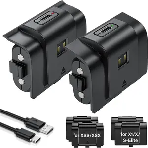 Rechargeable Controller Battery Pack for Xbox,2x4800mWh(2000mAh) Batteries Pack with USB-C Charging Cable for Xbox Series S|X/Xbox One S/One X/One Elite Remote Play and Charge Kit with 4 Cover(2 Pack)