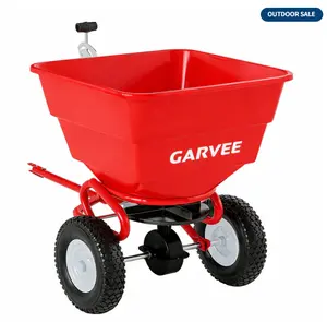 130 lbs Tow Behind Broadcast Spreader, Adjustable Flow Control & Up to 10 ft Spread Width, 10" Pneumatic Tires, Rust-Resistant Poly Hopper, Steel Frame for Lawn, Seed, Fertilizer & Salt