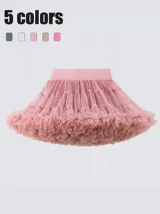 Girls' European Mesh Princess Dress, Tutu Cake Skirt, Perfect for Young Girls, Wedding and Party, Elegant Fitted Design, All Seasons