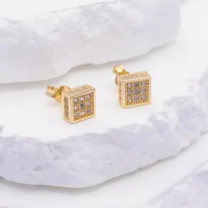 10k Square Earrings