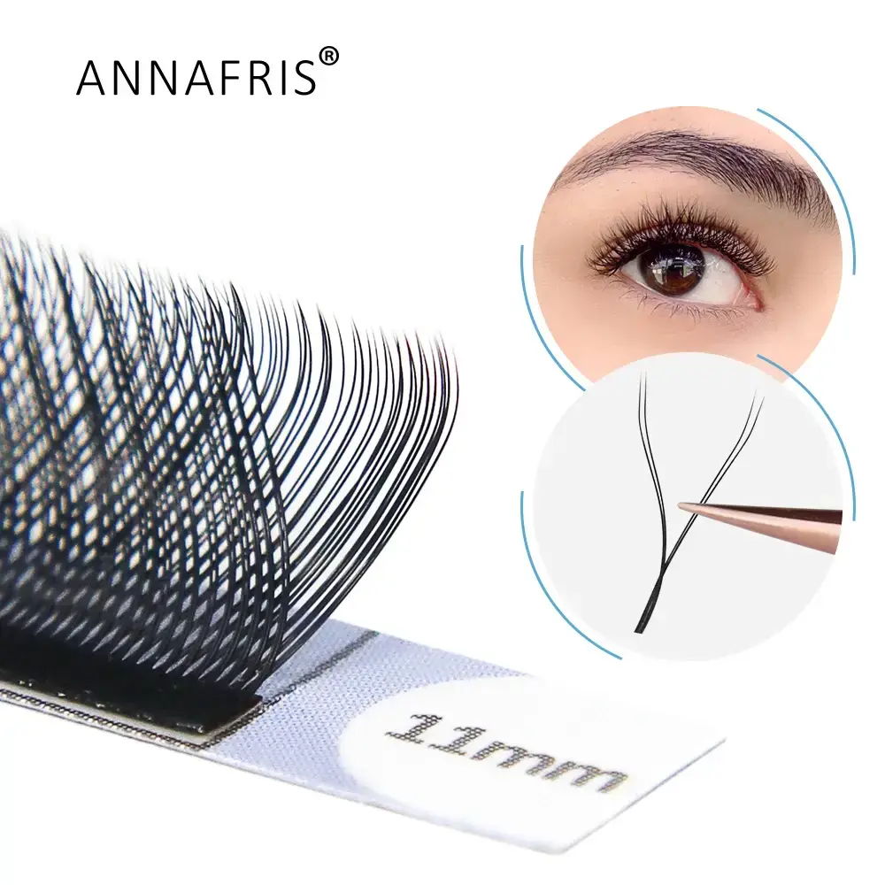 ANNAFRIS  YY Shape Lash Extensions C/D Curl 2D Double Tips 2D Premade Volume Fan Hand-woven Natural Soft False Eyelashes 2026 New