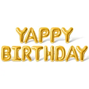 Letter Balloons - YAPPY BIRTHDAY 16" Inch Alphabet Letters Foil Mylar Balloon Dog Birthday Party Banner
