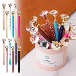 12 Pcs Diamond Pens  Metal Ballpoint Pens Large Diamond Pens Advertising Pens Gift Pens in Stock