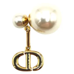 Pre-owned Dior Zinc Alloy Small Leather Goods Faux Pearl Earrings