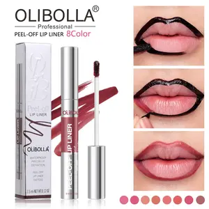 OLIBOLLA 8 Shades Matte Peel Off Lipstick and Lip Liner Duo, Long Lasting Waterproof Lip Tint Stain, Lip Plumping and Contouring Makeup, Smudge-Proof Semi-Permanent Lip Stain tiktokshopspringglowup