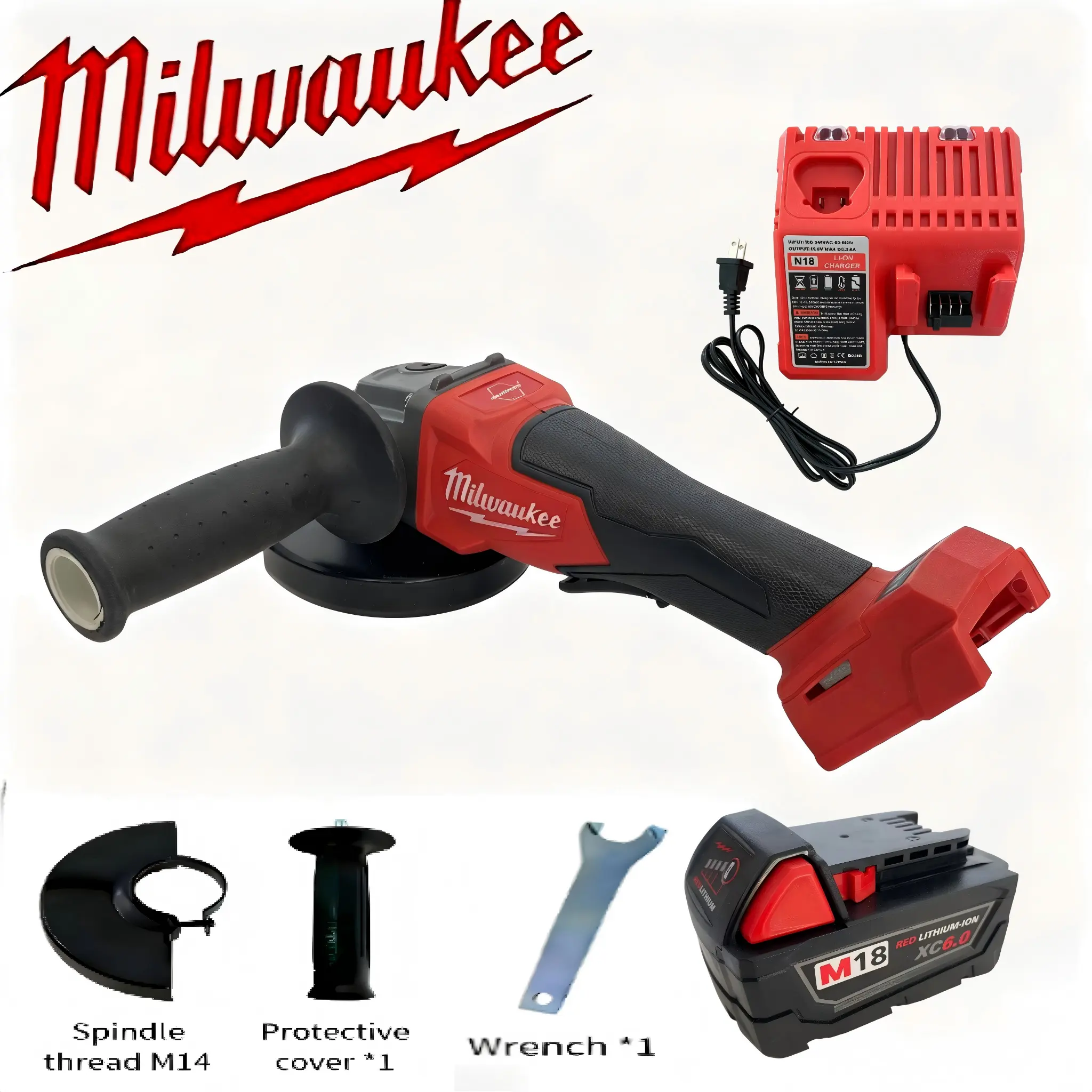 Milwaukee 125mm Brushless Cordless Angle Grinder - High Power Variable Speed Tool for Polishing professional power tools set  & Cutting | Professional Power Tool for Mechanics & DIY
