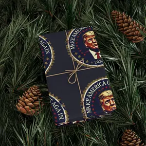 Wrapping Paper, USA Logo Donald Trump Make America Great Again Themed, Patriotic Gift Wrap, Political Gift Packaging, Republican Present