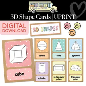 Printable 3D Shape Cards | A Year In Pastel