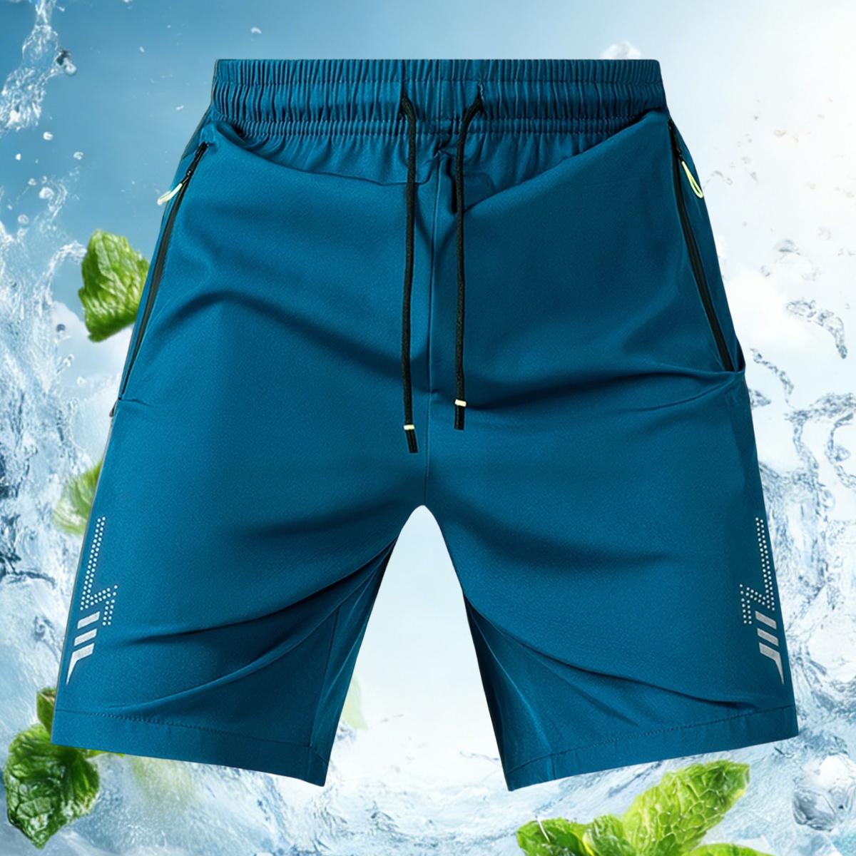 Pack of 3 unisex fashion athletic shorts featuring reflective geometric prints on both sides, a drawstring waistband, and side zipper closures.Perfect for summer wear, everyday exercise, and outdoor activities like running.