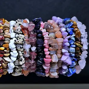 Natural Crystal Chip Bracelets 21 Different Crystal Varieties Stretchy Elastic Adjustable natural gemstone stone bracelet tigers eye