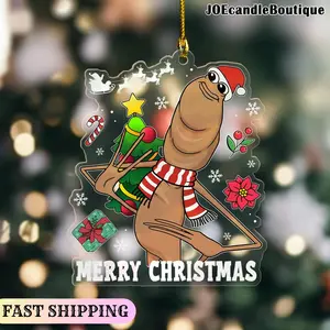 Marcus The Worm Christmas acrylic/wood Ornament, Funny Meme Christmas Tree Decoration, Where Is Jumbo James, Gift For Gamer, Funny Christmas Holiday Gift
