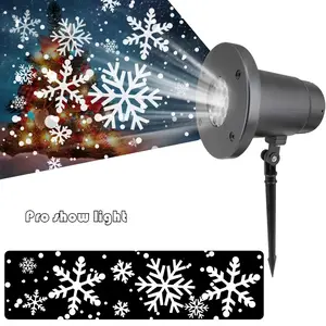 Snowflake Christmas Lights Projector Waterproof Snow Pattern Rotating Landscape Wedding Party LED Stage Light Outdoor Garden Lawn Pattern Lamp
