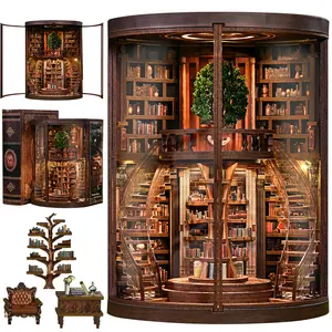 Book Nook Kit for Adults Booknook DIY Miniature Library Decor Fantasy 3D Puzzle