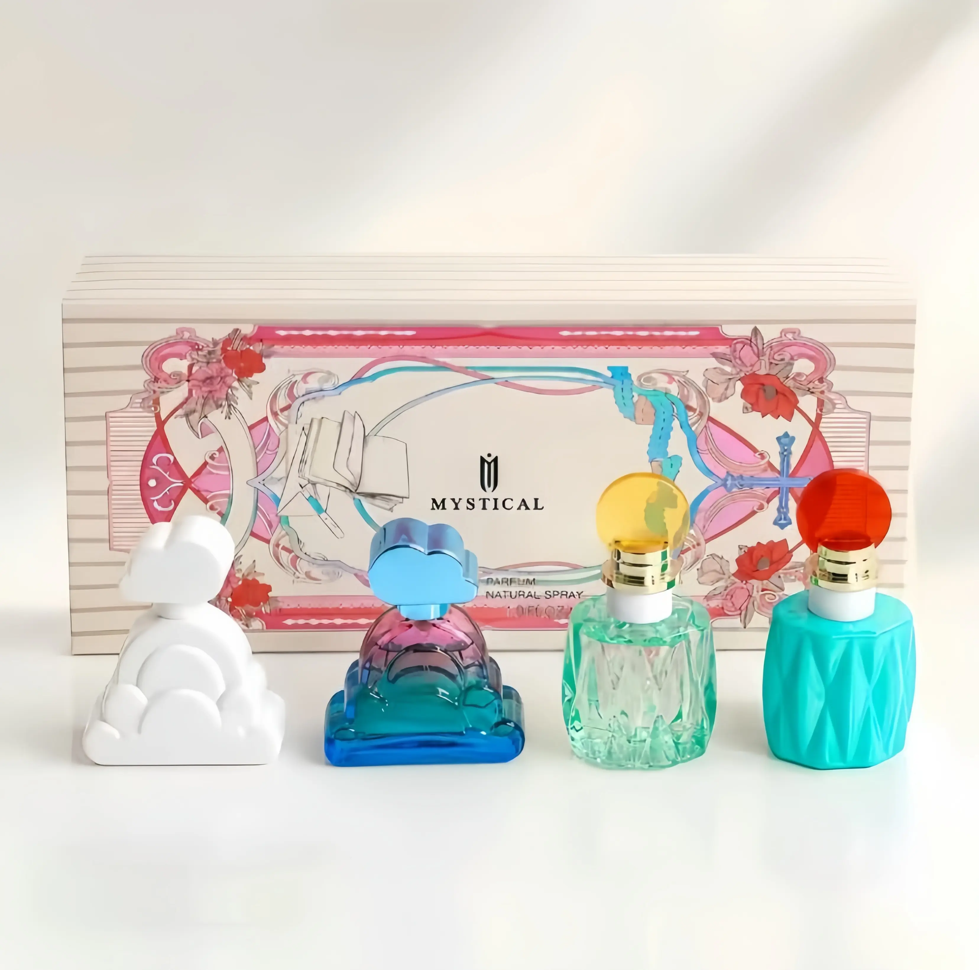 Mystical Dream Women's Eau de Parfum Gift Set 4x30ml Bottles, American Girly Sweet Aroma, 4Scents from Fresh Cute to Mature, Aquatic/Citrus/Herbal/Woody/Creamy Notes, Perfect Holiday Giftfor Thanksgiving, Christmas & Valentine's Day