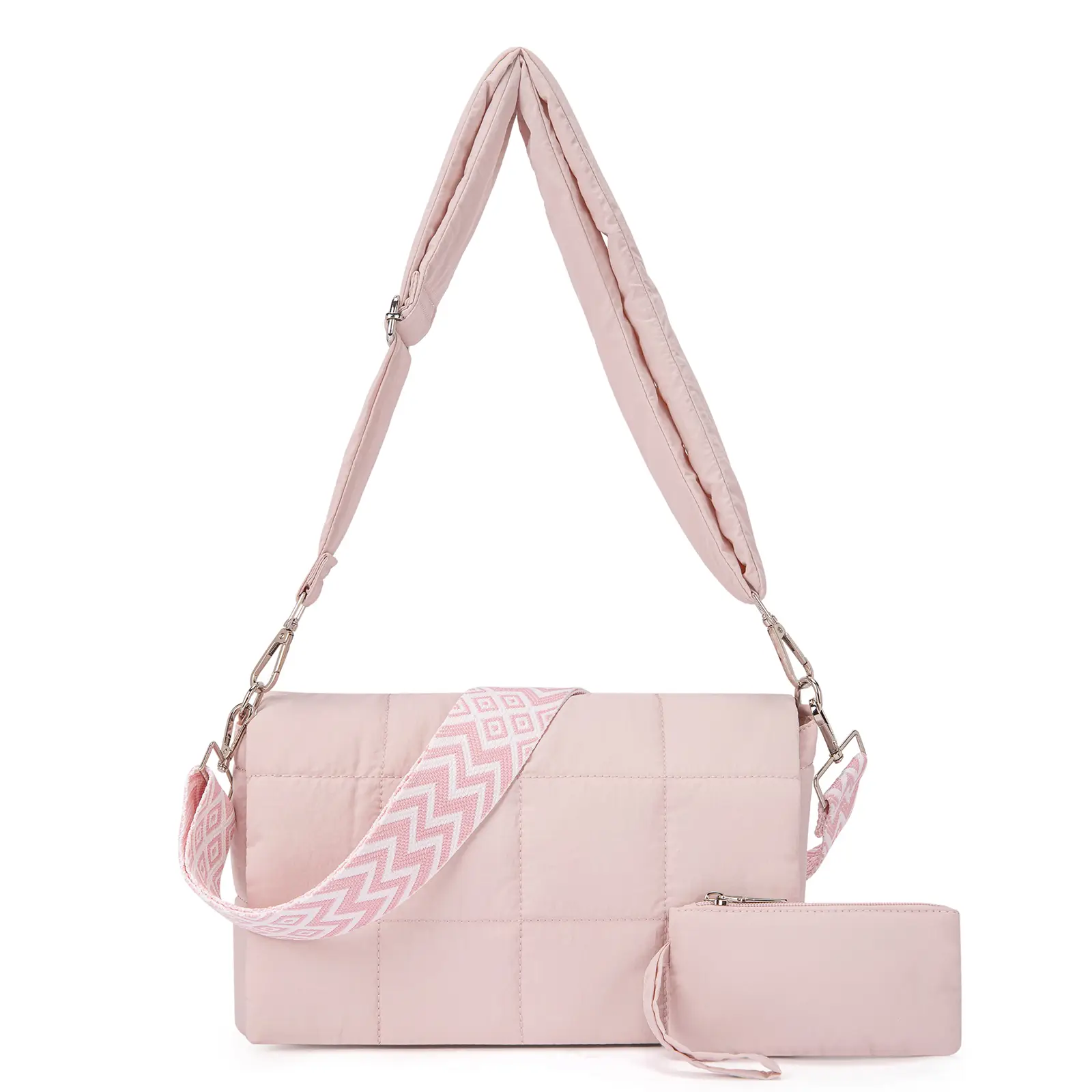 CLUCI falldealsforyou New Collection Puffer Shoulder Bag Crossbody Purse for Women Large Lightweight Cotton Padded Hobo Tote Bag Shopping Bag Gift - L