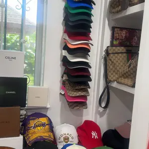 Hat Organizer for Baseball Caps 2Pack, Hat Rack for Wall with Strong Adhesive Hold up to 20 Hats, Hat Hanger Holder Display for Door Closet, Cap Organizer Storage Multilayer Two Mounting Option(Black) Wall-Mounted Multilayer Adjustable