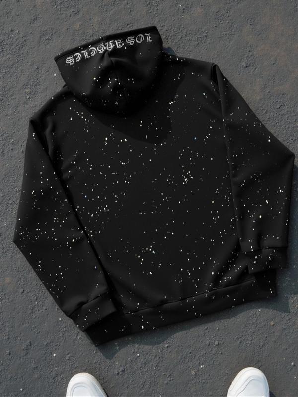 Men's Fall Winter Zip Hooded Jacket, Starry Dye Pullover, Vintage Street Art Style, Casual Long Sleeve Hoodie, Thick Soft Fabric, Mens Top For Daily Wear Men's Fall Winter Zip Hooded Jacket, Starry Dye Pullover, Vintage Street Art Style, Casual Long Sleeve Hoodie, Thick Soft Fabric, Mens Top For Daily Wear