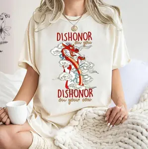 Mulan Dragon Shirt, Mushu Dragon Dishonor On Your Cow T-shirt, Birthday Gift Shirts, Matching Family Trip NPV